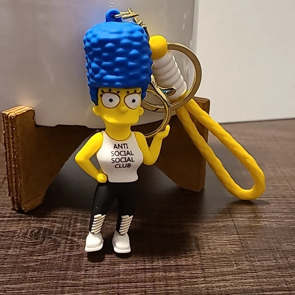 The‎ Simpsons Marge Anti Social Club Keychain Keyring Bag Charm